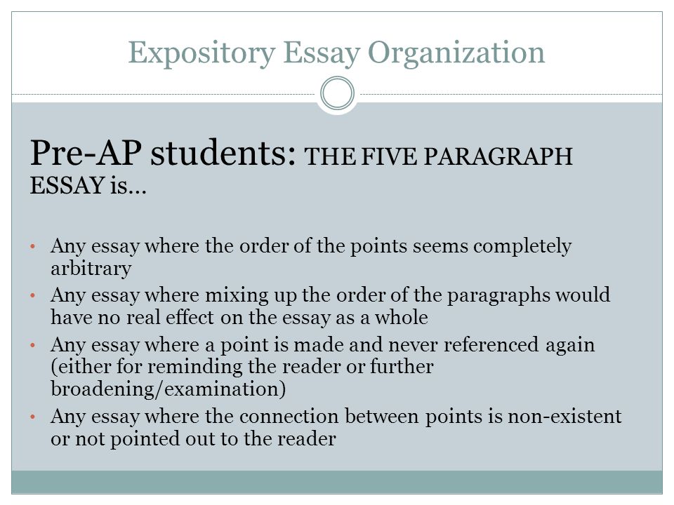 Explanatory essay organization